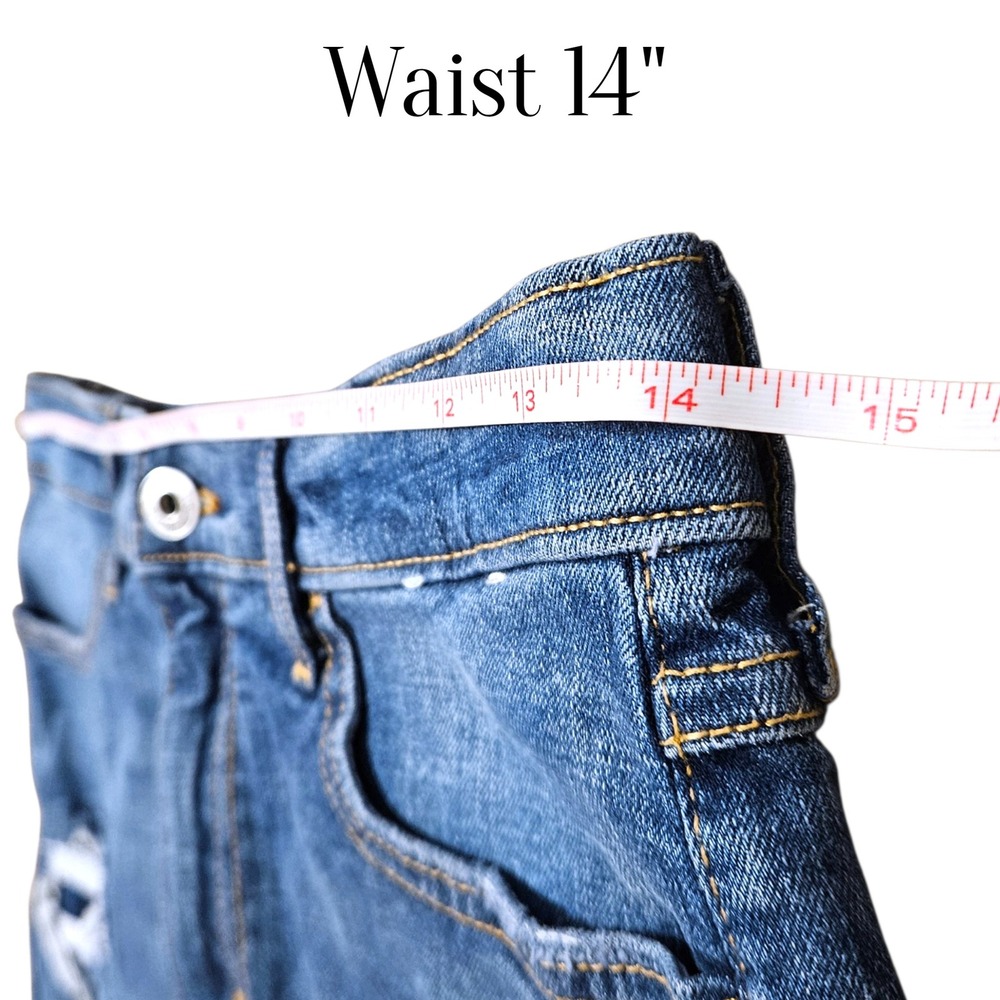 Abercrombie Kids 17/18 Distressed Denim Shorts Adjustable Waist Size 17/18 - Picture 4 of 9